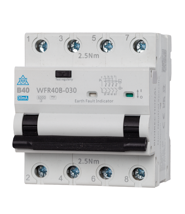Pole RCBO – 6A B Curve, Type A, 30mA (WCED WFR406B-030) Pole RCBO – 6A B Curve, Type A, 30mA (WCED WFR406B-030)