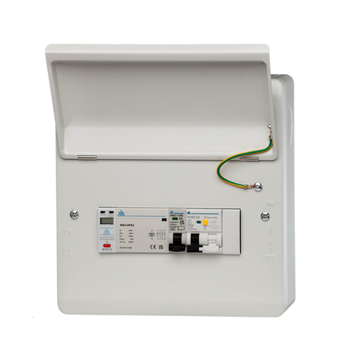 PME Fault Detection Consumer Unit – 4 Pole 63A RCBO with SPD, Load Balancing & kWh Meter (WMEPME12/LBK)