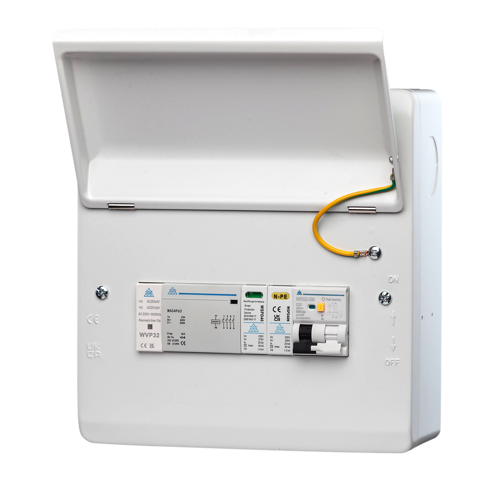 PME Loss Consumer Unit with 40C RCBO Plus Surge Protection WPEPME08/C4