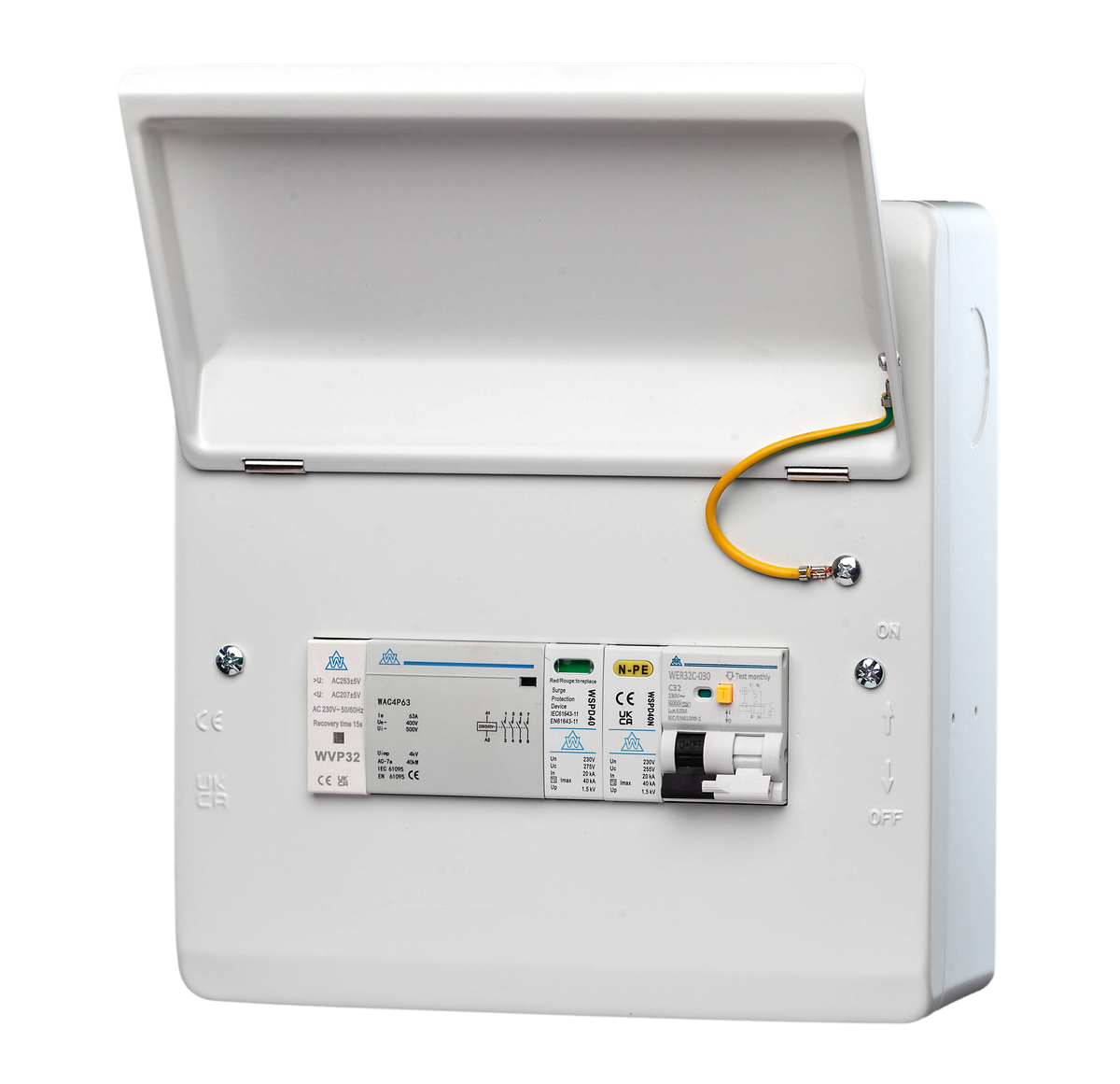 PME Loss Consumer Unit with 40C RCBO Plus Surge Protection WPEPME08/C4