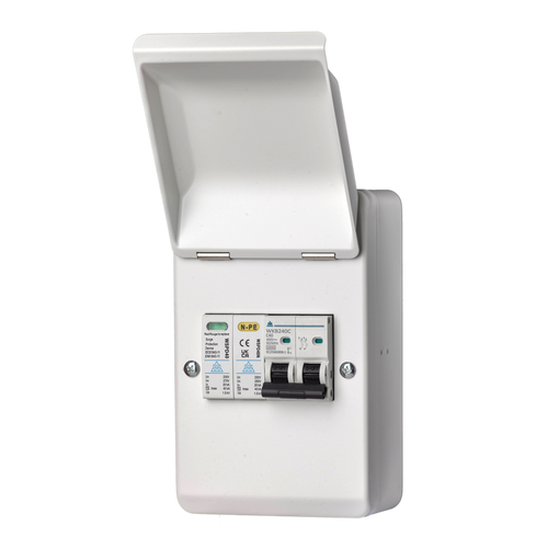 4-Way Metal Box with 2 Module 40A MCB plus Surge Protection