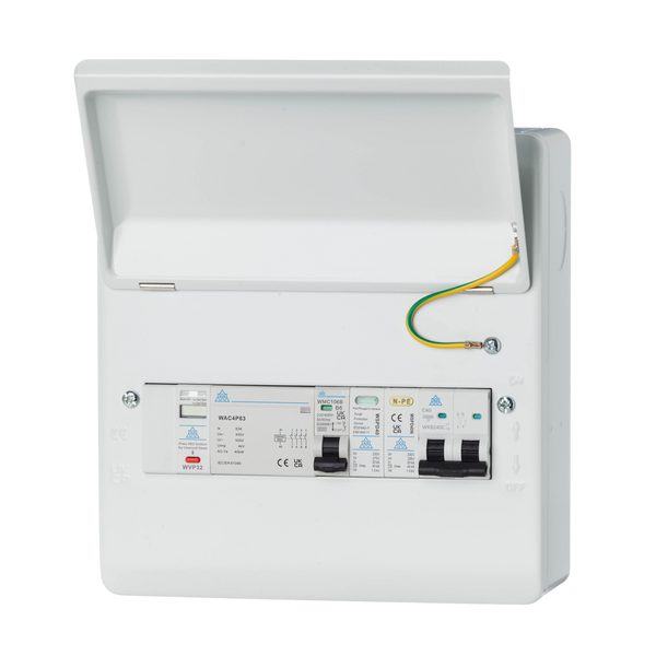 PME Fault Detection Consumer Unit – 4 Pole 63A RCBO with SPD (WMEPME08/SP)