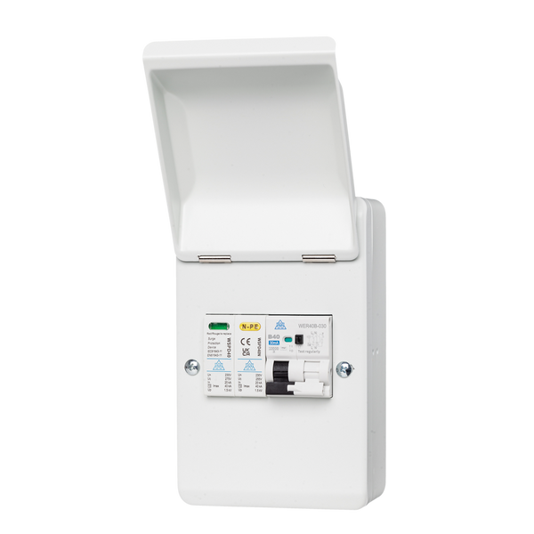 4 Way Metal EV Protection Unit – 32A B Curve A-Type RCBO + SPD (WMRC32BSP)