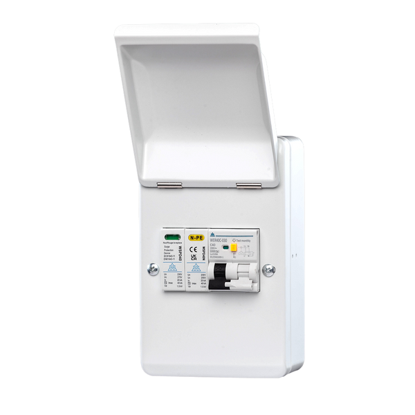 4 Way Metal EV Protection Unit – 32A B Curve A-Type RCBO + SPD (WMRC32BSP)