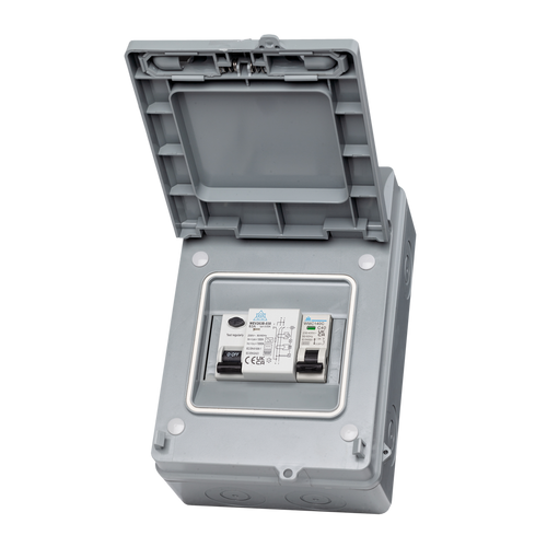 IP65 Weatherproof Enclosure EV Kit with 63A B-Type RCD + 40A C MCB