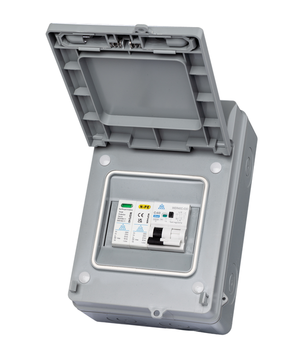 IP65 EV RCBO Kit – 32A B Curve A Type + Surge Protection (WPRC32BSP) IP65 EV RCBO Kit – 32A B Curve A Type + Surge Protection (WPRC32BSP)