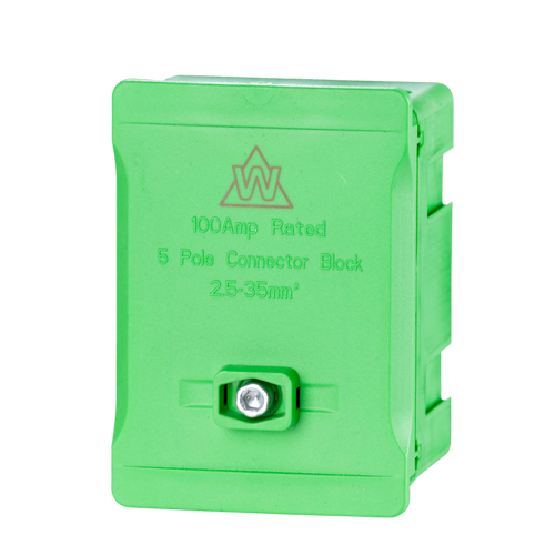 5 Way 100A Terminal Block – Green