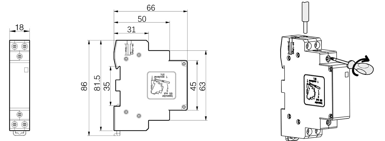 2 Pole Modular Contactor – 63 A