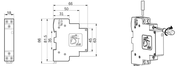 2 Pole Modular Contactors No. 20A to 125A