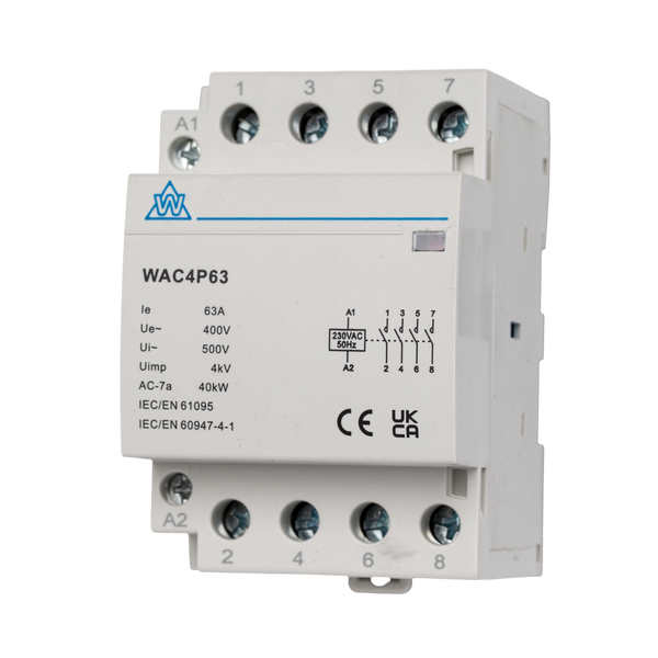 4 Pole Modular Contactors No. 25A to 125A