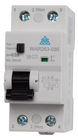 2 Pole Type A High Immunity RCD 63A (WAR263-030)