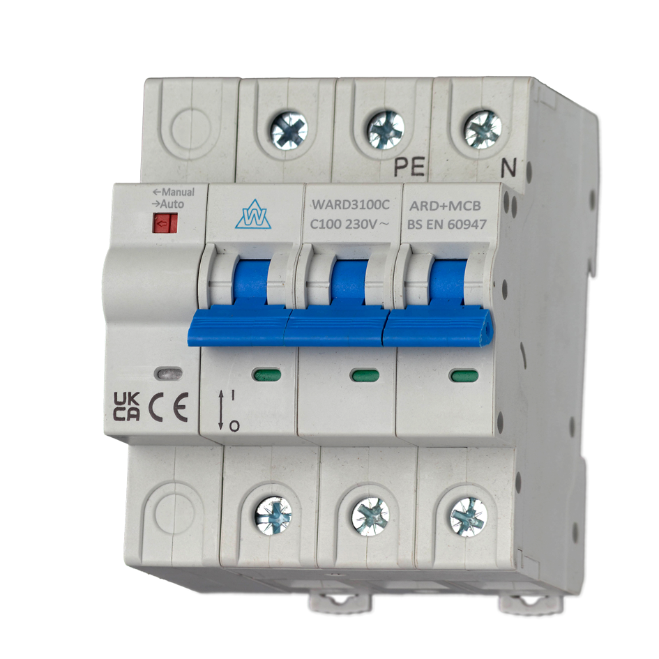 3 Pole 100A Auto Resetting MCBs WARB3100C