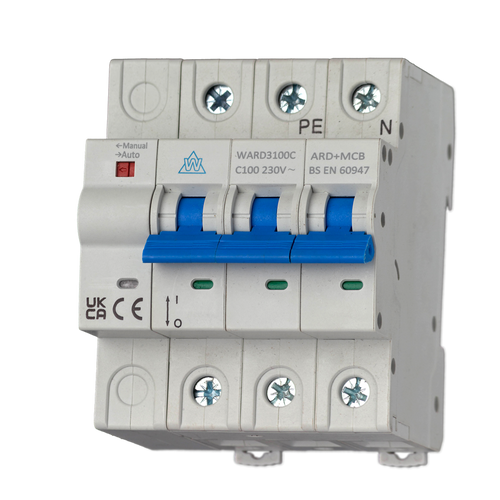 3 Pole 100A Auto Resetting MCBs WARB3100C