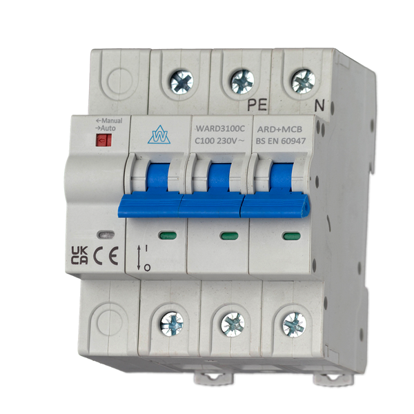 3 Pole 100A Auto Resetting MCBs WARB3100C