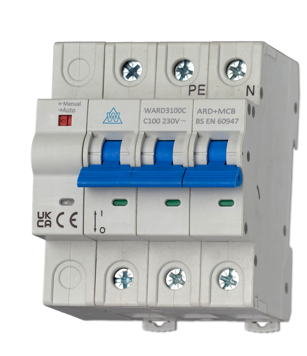 3 Pole 100A Auto Resetting MCBs WARB3100C