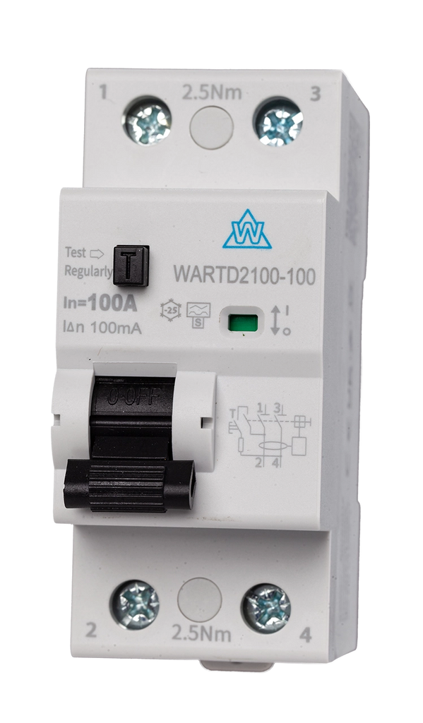 A Type Time Delay RCD – 80A 100mA, 2 Pole (WARTD280-100)