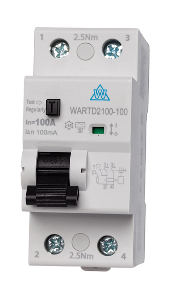 2 Pole A-Type 100mA Time Delay RCD