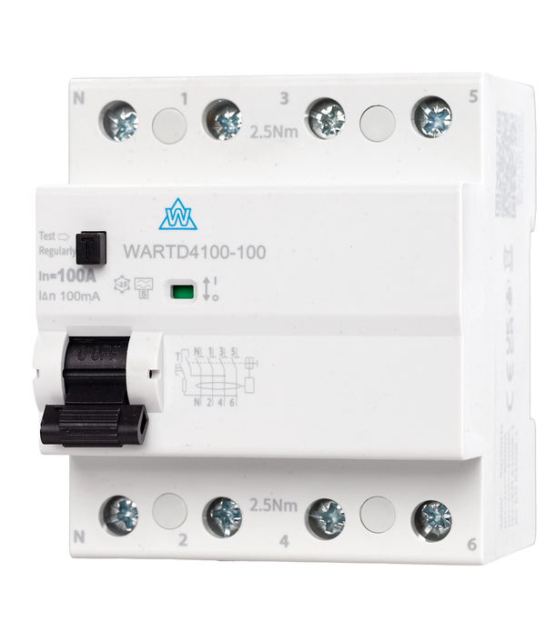 4 Pole A-Type 100mA Time Delay RCD