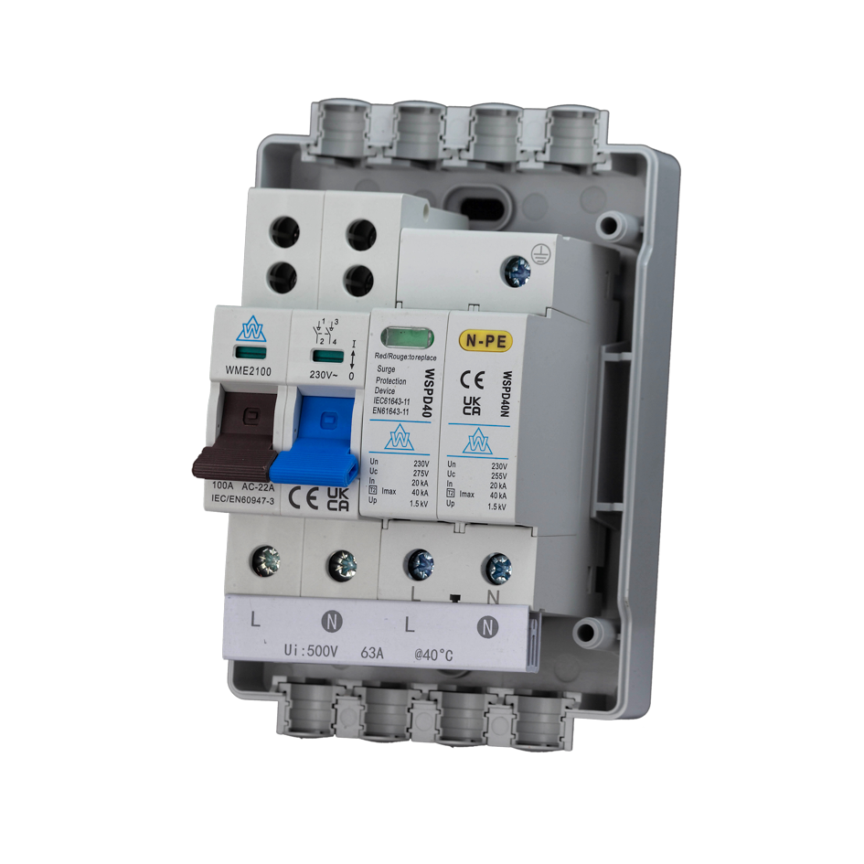 Meter Isolator with 100A Main Switch & Surge Protection (WEC440SP)