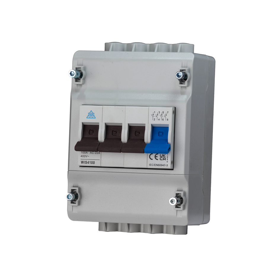 4 Pole Plastic Meter Isolator with Twin Screw Terminal Main Switch (WEC44100)