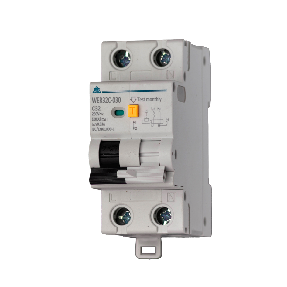 High Immunity RCBO – 32A C Curve, Type A, 30mA (WER32C-030)