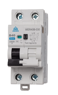 High Immunity RCBO – 20A B Curve, Type A, 30mA (WER20B-030)
