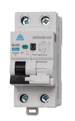 High Immunity RCBO – 20A B Curve, Type A, 30mA (WER20B-030)