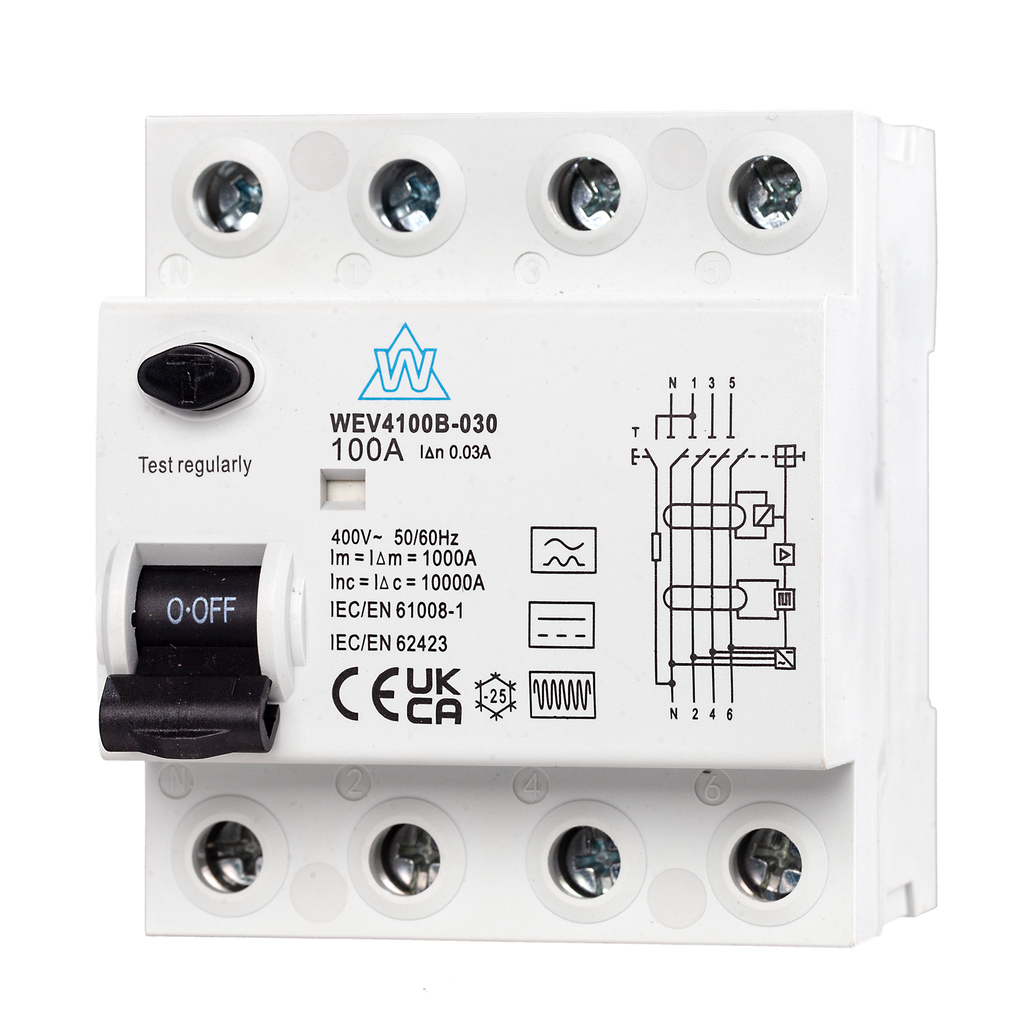 63A 30mA 4 Pole Type B RCD (WEV463B-030)