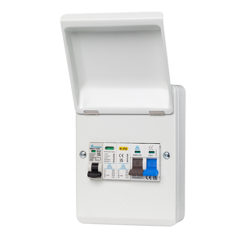 EV Connection Unit with 100A Main Switch + Surge Protection + 20A/32A/40A MCB's Options