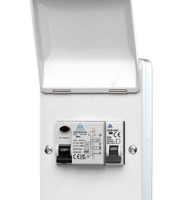 WEV Electric Vehicle Kit - 63A RCD plus 40A C MCB