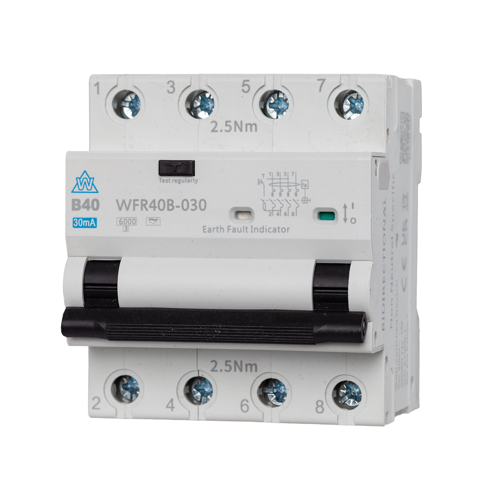 4 Pole RCBO – 40A C Curve, Type A, 30mA (WRP440C-030)