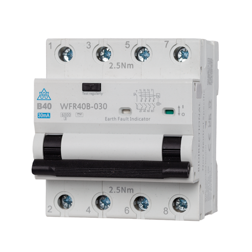 4 Pole A Type RCBO 6-40A B & C Curve - WFR4**B-030 & WFR4**C-030