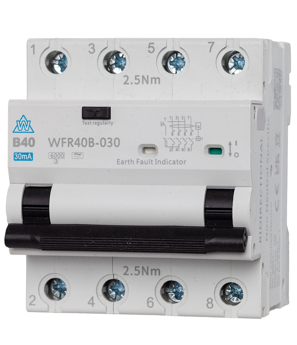 4 Pole A Type RCBO 6-40A B & C Curve - WFR4**B-030 & WFR4**C-030