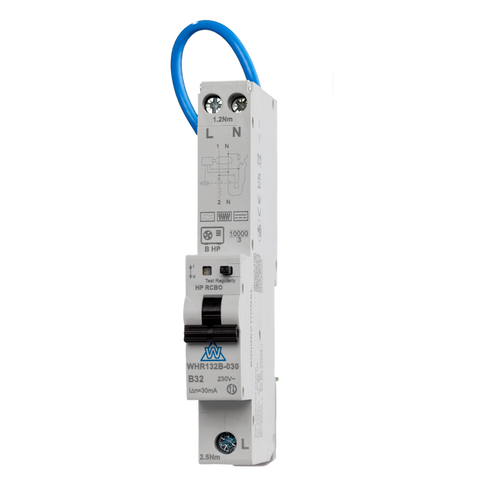 25A C Curve Type B HP Heat Pump RCBO – Single Module (WHR125C-030)