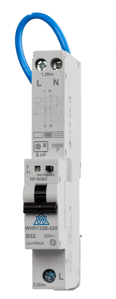 Heat Pump RCBO – Type B HP Single Module 16A C Curve RCBO (WHR116C-030)