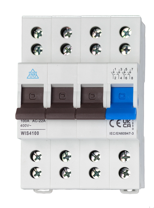 Twin Screw 100A Main Switch 2 Pole WIS2100