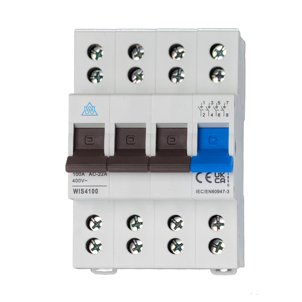 4 Pole 100A Main Switch with Twin Screw Terminals – WME4100
