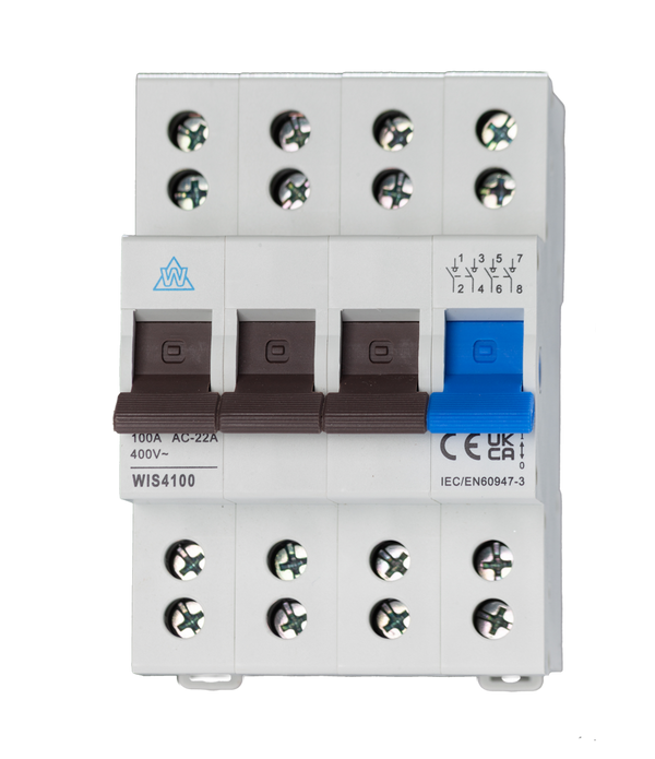 4 Pole 100A Main Switch with Twin Screw Terminals – WME4100