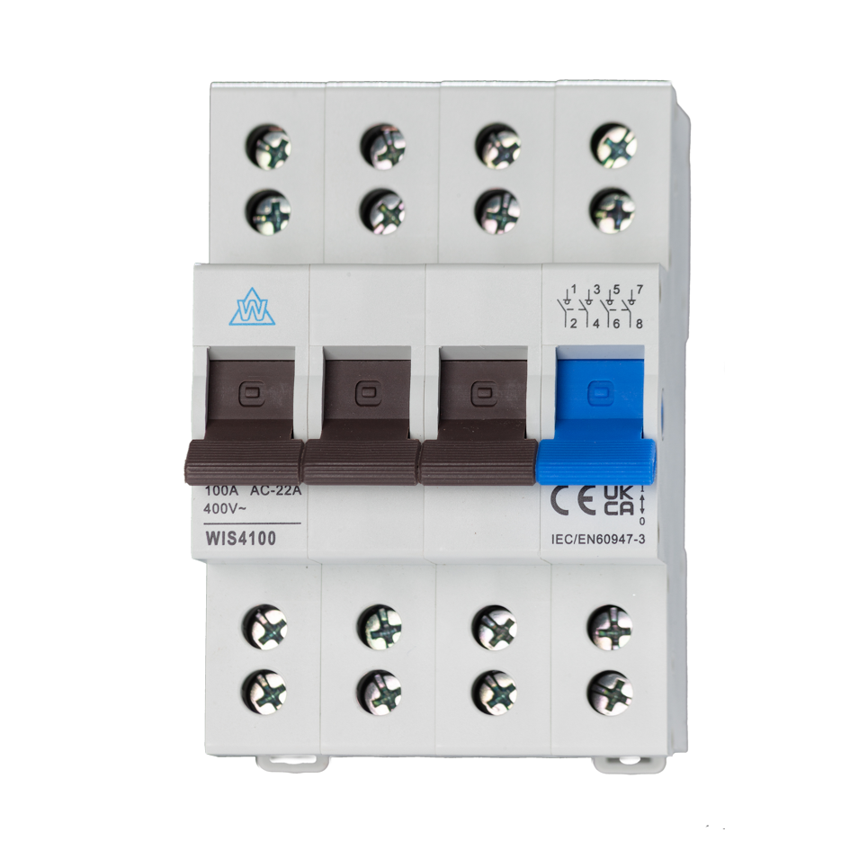 Twin Screw 100A Main Switch 4 Pole WIS4100