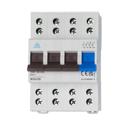 Twin Screw 100A Main Switch 4 Pole WIS4100
