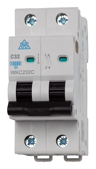 WKC 2 pole 10kA MCBs 6-63A