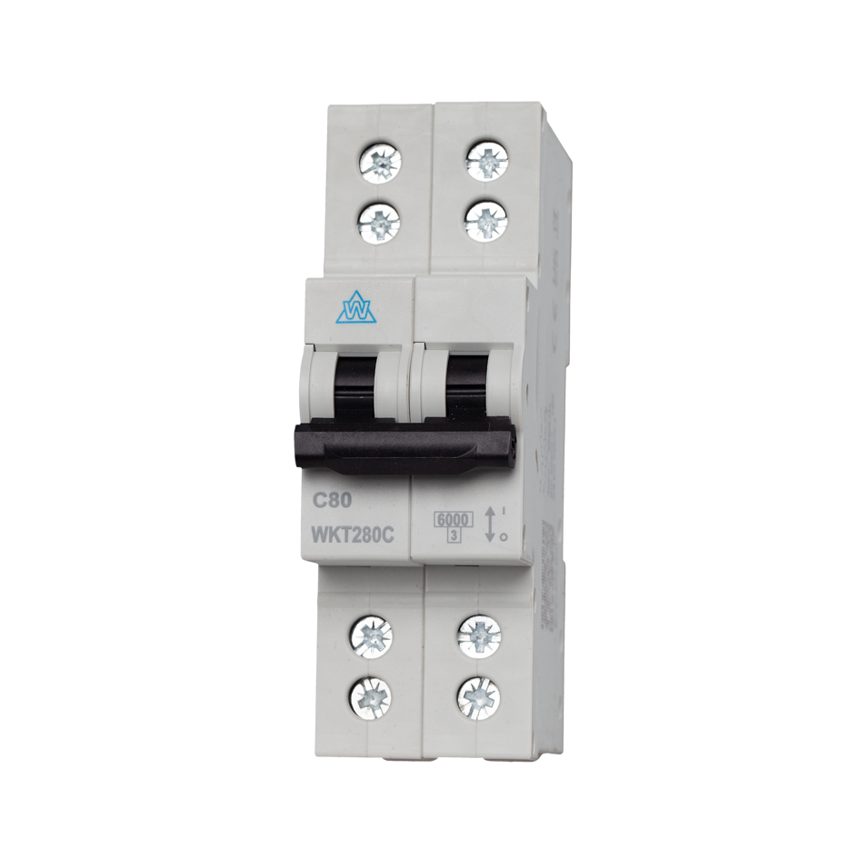 80A B Curve 2 Pole Twin Screw Terminal MCB (WKT280B)