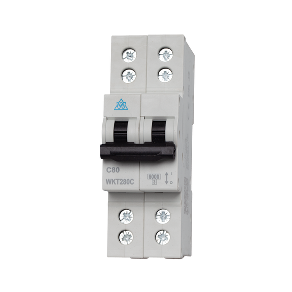 80A B Curve 2 Pole Twin Screw Terminal MCB (WKT280B)
