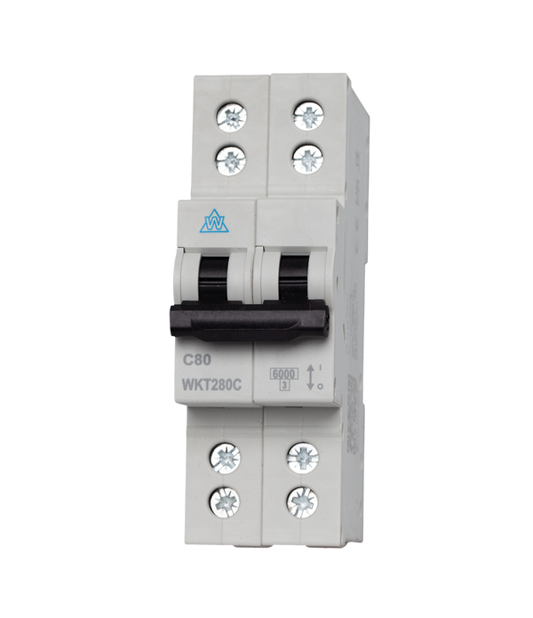 80A B Curve 2 Pole Twin Screw Terminal MCB (WKT280B)