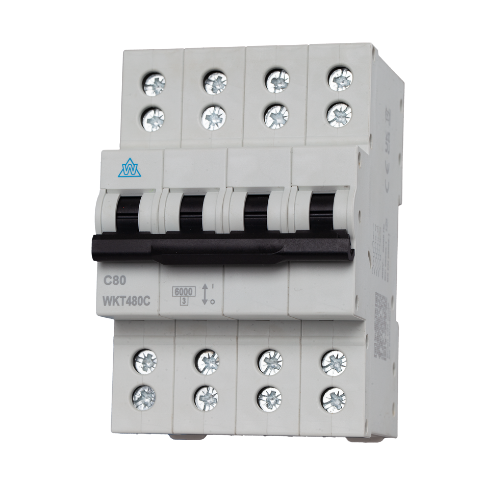 80A C Curve 4 Pole Twin Screw Terminal MCB (WKT480C)