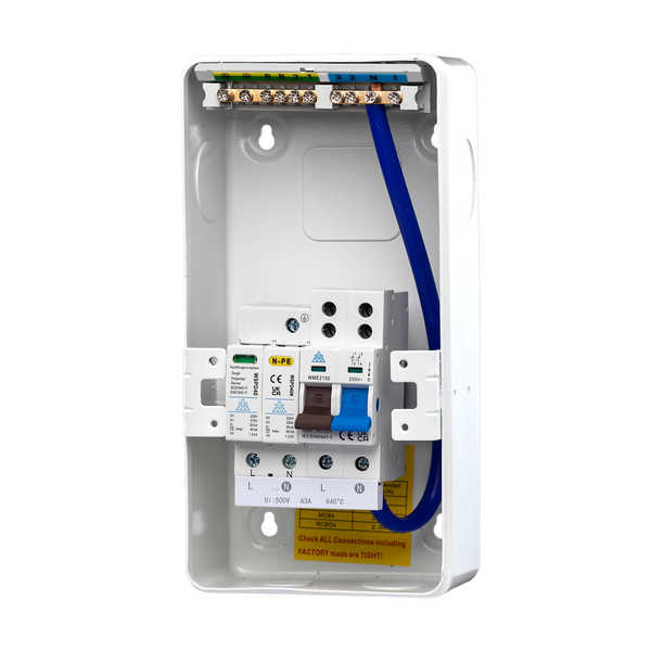 4 Way Metal Enclosure with 100A Main Switch & 40kA Type 2 Surge Protection