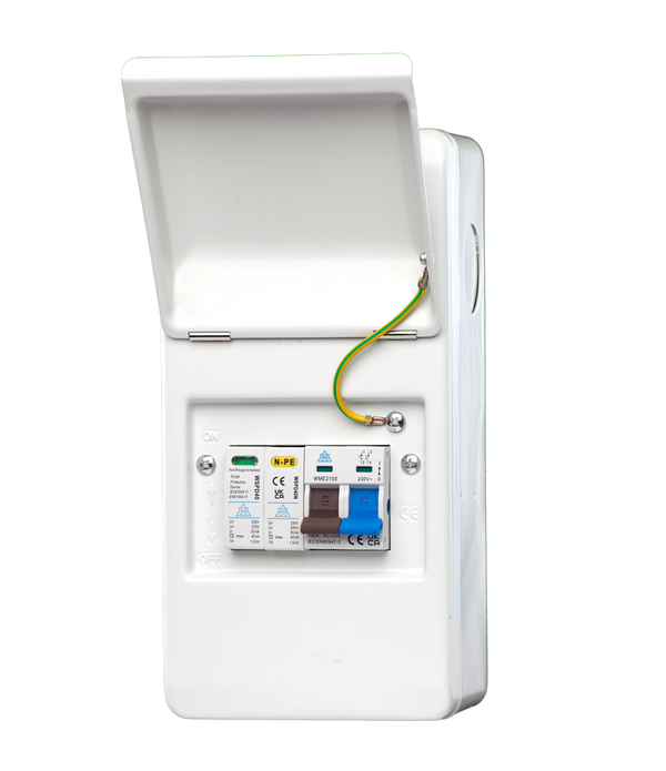 4 Way Metal Enclosure with 100A Main Switch & 40kA Type 2 Surge Protection