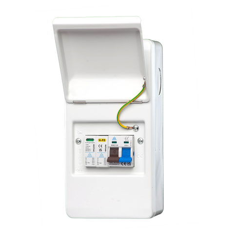 4 Way Metal Enclosure with 100A Main Switch & 40kA Type 2 Surge Protection