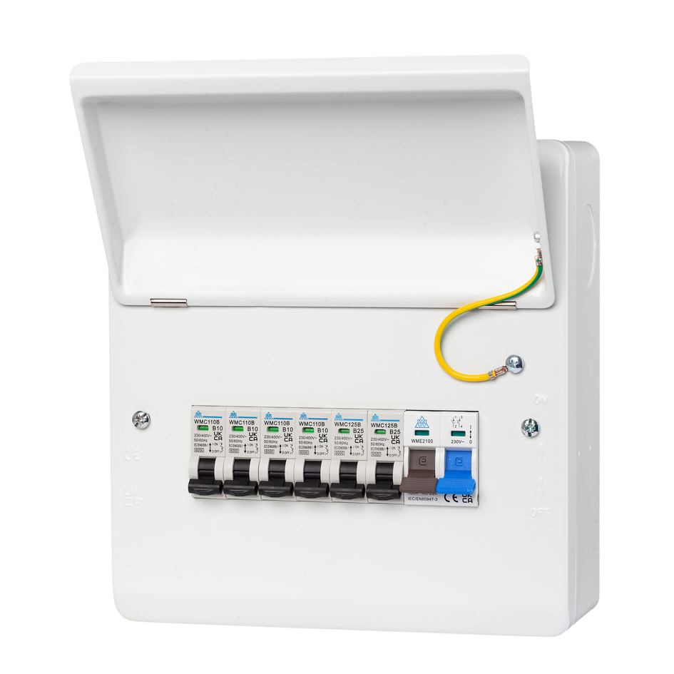 6 Way Metal Consumer Unit with Main Switch (WMCU08/6)