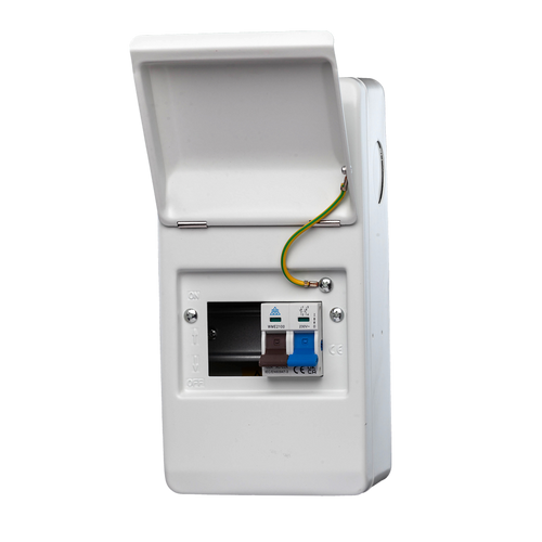 WME44100 4 Way IP40 Metal Enclosure with 4 Pole 100A Main Switch